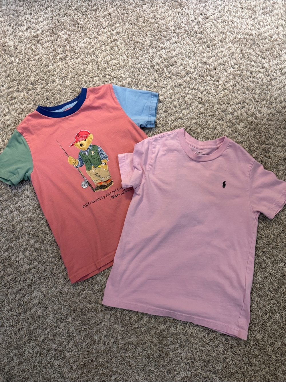 Polo by Ralph Lauren Pink Crewneck Tee with Embroidered Pony - size 7
